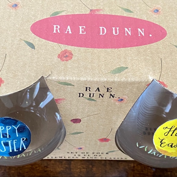 Rae Dunn Stemless Wine Glasses Set of 4 NWT - Picture 5 of 6